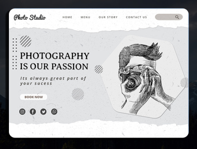 Photographers artist camera clean ui dailyui design designer designs digital illustration digitalart graphic graphicdesign inspiration landing page photographer photography photos photoshop photoshop art photoshop template poster