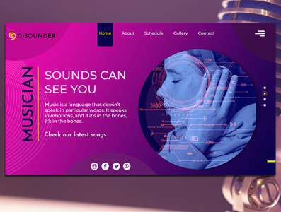 DJSounder-Musician branding designs dj event branding events graphic graphic design landing page lifestyle management music music art music player musician promotional design song sound ui web web design