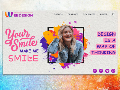 WEBDESIGN branding business dailyui designer designinspiration designs graphic graphicdesign landing page promotional design sketch smiley face smiling theme design themes typogaphy ui uxdesign web website