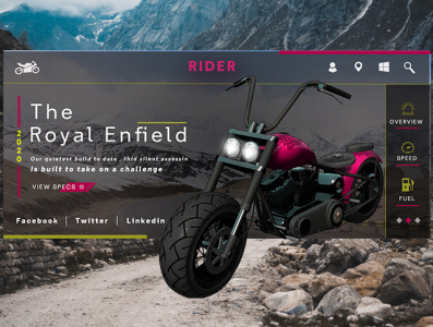 Royal Enfield branding dailyui design designs graphic graphicdesign illustration illustrations landing page mountain mountain bike royal enfield showroom sports branding typography vehicle design vehicle graphics vintage web website