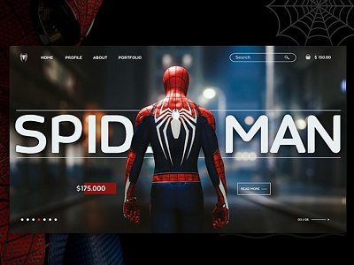 SpiderManUICartoon branding creative design creativity dailyui design designs graphic design graphicdesign hollywood inpiration landing page movie poster movies spider man spiderman ui vector web website website design