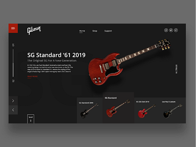 Gibson homepage homepage landing page dark