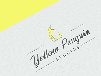 The Yellow Penguin branding design font design icon illustration logo minimal mock up mockup penguin penguins script font type typography vector yellow