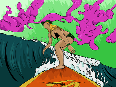 Looney Surf illustration illustrator surf surfer vector
