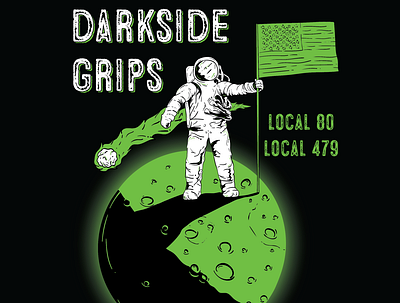 Darkside Grips astronaut branding design digital digital illustration graphic design illustration lighting logo moon space vector