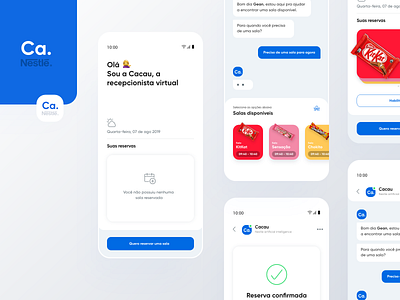 Cacau - Nestlé Artificial Intelligence App app application design artificial chat chatbot clean design design intelligence interface learning app mobile uidesign