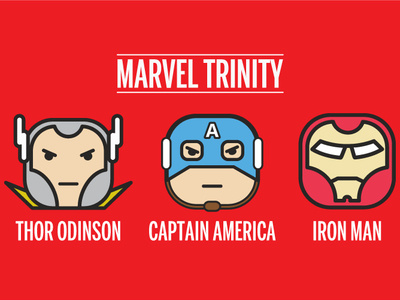 Marvel Trinity captain america design illustration illustrator marvel marvelcomics marveltrinity thor vector