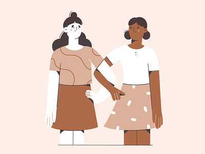 Together 🤎🤍🖤 character character design equal friends illustration illustration 2d love minimal art support together vector art