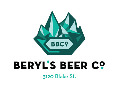 Beryl's Beer Co. barrel barrel beer beer branding colorado colorado beer craft beer gemstone logo mountains rino vector