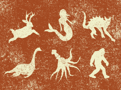 Mythical Creatures Icon Set bigfoot icons kraken mermaid mythical mythical creatures mythology nessie sasquatch vector