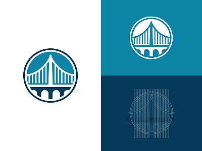 Bridgeview IT badge branding bridge bridge logo icon identity logo vector view