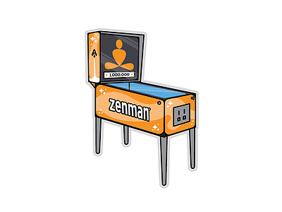 Zenman Sticker Pack games illustration pack pinball retro rocket set sports sticker