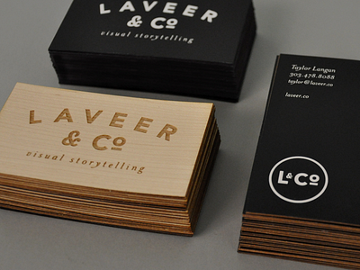 L&Co. Business Cards branding business cards denver logo vector wood