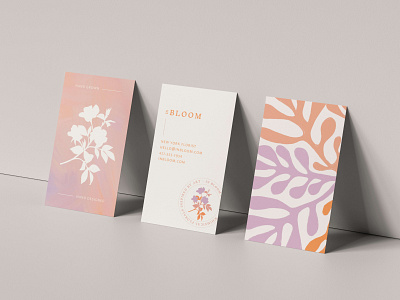 Business cards for a floral installation artist. brand identity branding business card design floral design florist florist brand handmade logo logotype matisse mockup painted