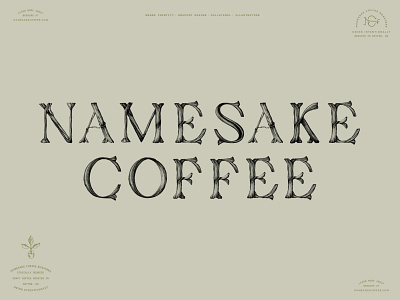 Namesake Coffee Logotype brand identity branding coffee coffee brand coffee shop design handmade hospitality brand illustrated logo illustration logo logotype nature logo restaurant branding