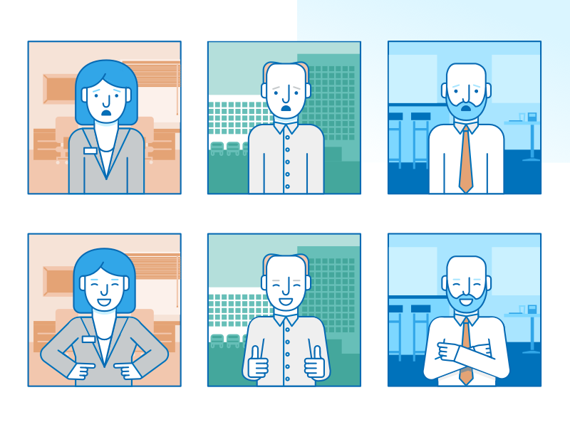 Clients Of Payrock merchant client money storyboard animation line flat cartoon bank banking