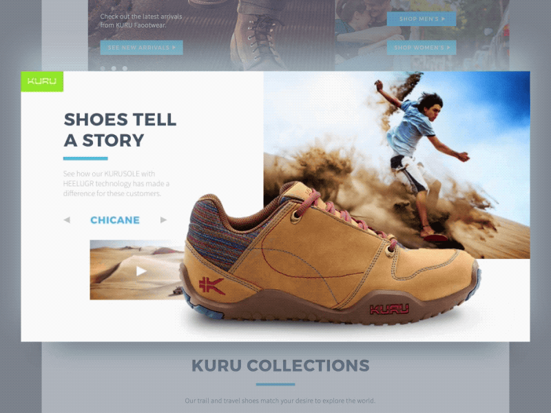 KURU Stories animation kuru principle shoes slider uxui