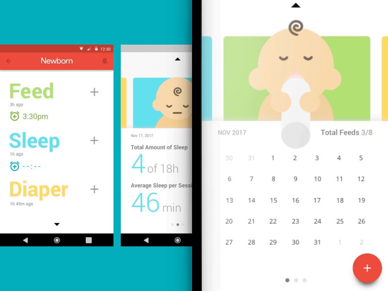 Google Newborn baby data google material design parenting tracker