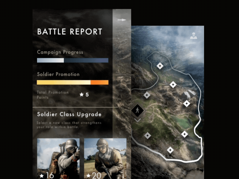 Battle Overview battle game interaction menu ui ux war