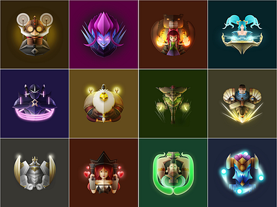 Symmetrical Champions game gradients icons sketch app