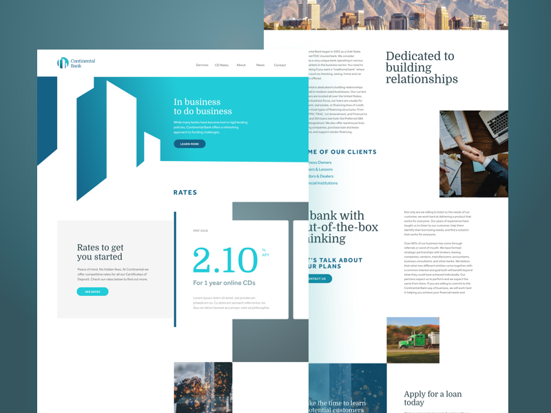 Investment Banking site by Billy Reano on Dribbble