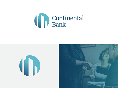 Continental Bank rebranding banking brand identity financial services grid logo logo logodesign