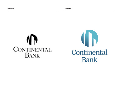Continental Bank - before & after banking brand identity financial services logo logodesign