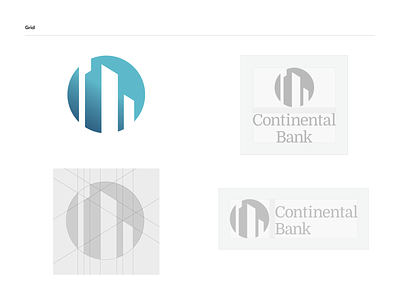 Continental Bank - logo grid banking brand identity financial services logo design branding logo grid logo mark logodesign