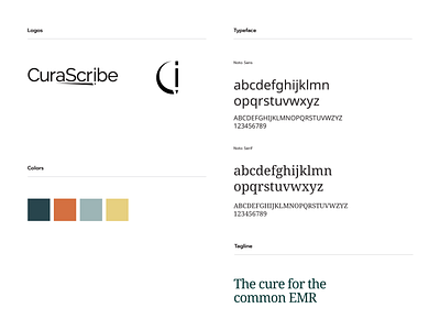 CuraScribe - brand details brand brand design brand guidelines brand identity logo medical medical logo