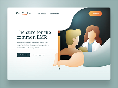 CuraScribe - website brand branding design gradients medical medical logo web design website