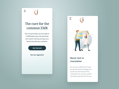 CuraScribe - website mobile branding branding and identity medical mobile webdesign website