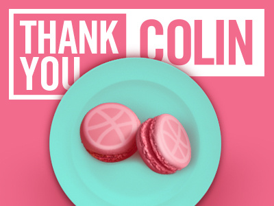 Thank You design dribbble invite macaroons plate thank you