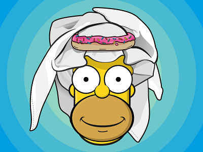 Homer goes to Saudi arab donut homer illustration simpson