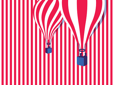 Fly with me air balloons float red white
