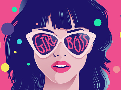 Girl Boss dots fashion girl girlboss illustration nasty gal sunglasses