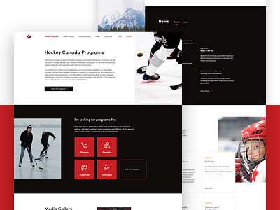 Hockey Canada Programs Landing Page design hockey landing page revamp sport ui ui design ux ux design web web design