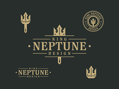 King Neptune Design - Vintage Logo badge design bold brand brand identity branding crown design graphic design iconography illustrator logo designer logoinspiration logomark logotype neptune retro trident vintage vintage logo