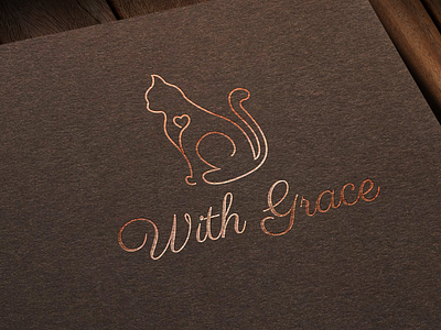 With Grace adobe branding cat logo cute design elegant foster care foster logo graphic design graphic design logo illustration illustrator linelogo linestyle linework logo logo design vector