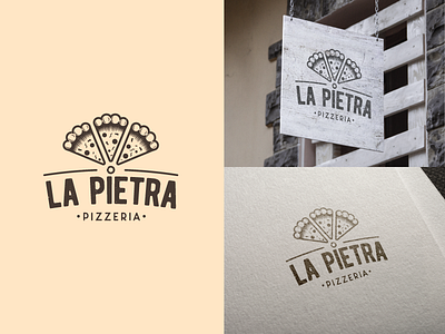 "La Pietra" Pizzeria Vintage logo type