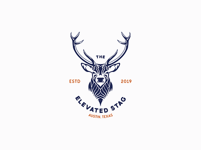 Vintage logo for "The Elevated stag" animal logo branding buck deer deer logo design graphic design logo logodesign logoinspiration logos retro stag textured vector vintage vintage logo