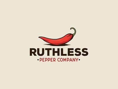Ruthless Pepper - Vintage logo adobe branding chilli design graphic design hot sauce illustration illustrator logo design logodesigner pepper vector vintage