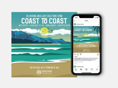 Orchid Medical: Coast to Coast branding design flat design illustration vector
