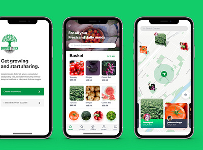 ui ux design mobile for Gardening adobe xd app design material design profile sign up ui ux