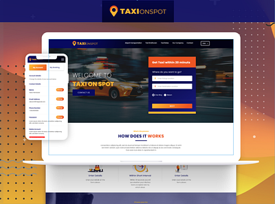 Taxi site UI UX Design | Teamiqbal adobe xd app design material design ui ux