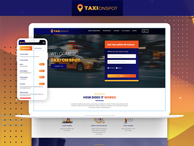 Taxi site UI UX Design | Teamiqbal