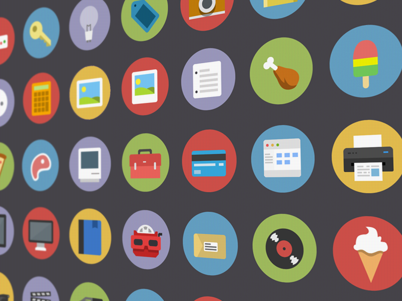 Flatties - Vector icon set vector flat psd ai icon simple clean modern fun cool friendly colourful retro