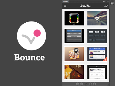 Bounce - CS Dribbble Plugin ai app community cool creative design dribbble extension fireworks free indesign photoshop plugin ps suite user workflow