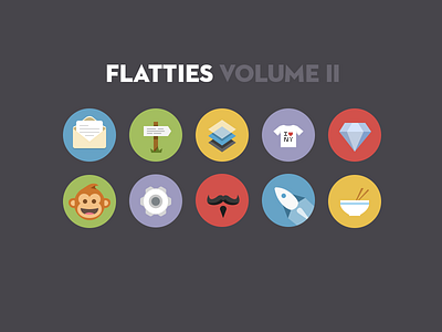 Flatties Vol 2 cool flat fresh friendly fun glyphs gui icon icons set ui