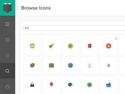 Browsing - Icon Pocket app browse design icon management service workflow