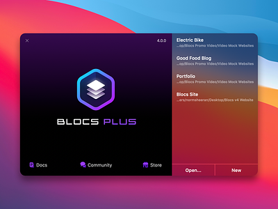 Blocs V4 Splash Screen app icon nocode web webdesign